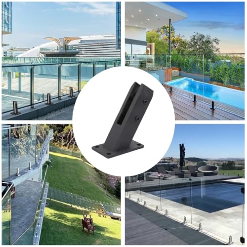 Black Glass Railing Spigots, 304 Stainless Steel Pool Fence Spigot Clamp For Steps, Balconies, Staircases, Decks, Patio Stairs, Home Garden Railing Post Clamps,10 pieces - Image 8