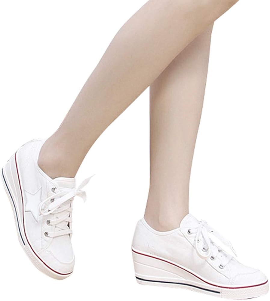 Padgene Womens Platform Slip-on High Top Sneakers Round Toe Thick Sole Zipper Ballet Flats Flat Skate Walking Shoes
