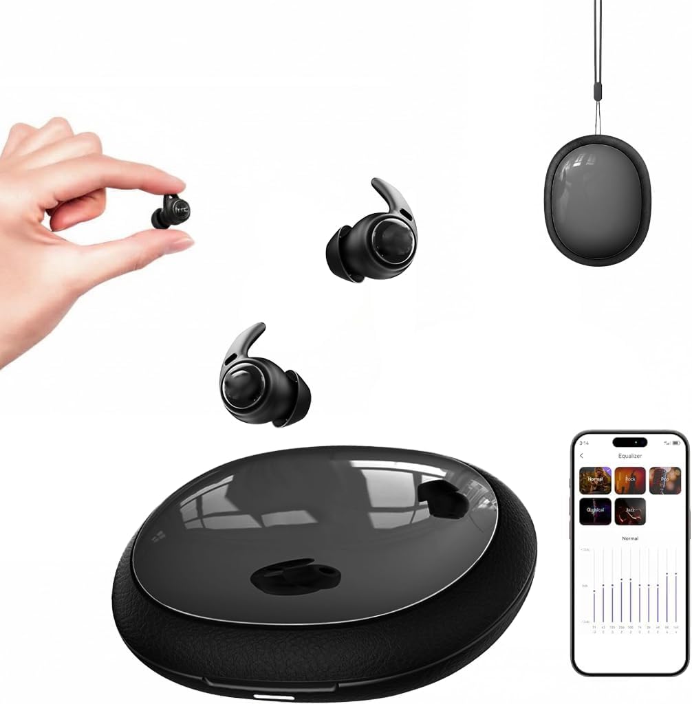 NE76 Sleep Earbuds Bluetooth 5.4 in Ear, AI Translation Headphones Real Time 150 Languages, Waterproof Mini Sleep Headphones Small Design for Side Sleepers for Travel Education Business Meetings Black