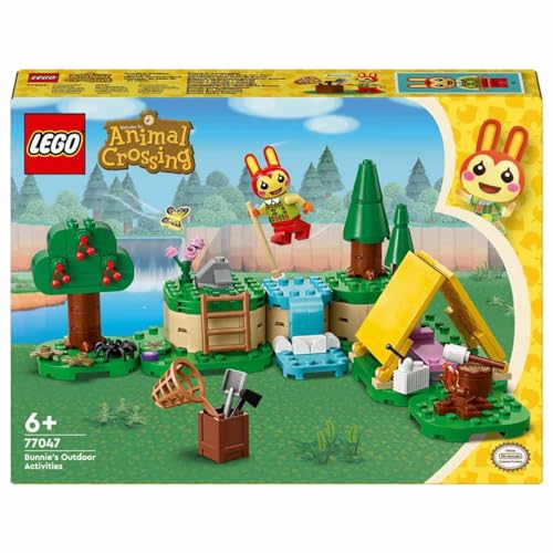 Image of LEGO Clara Animal Crossing Outdoor Activities Creative Building Toy for Kids, Tent, Rabbit Figurine Video Game Toy Birthday Gift Idea for Boys and Girls Age 6+ 77047