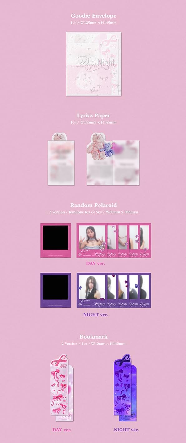 FIFTY FIFTY Day & Night 3rd Mini Album [DAY Ver.] Photobook + CD + 2 Photocard + Postcard Set + Sticker + Poster (POOKIE)
