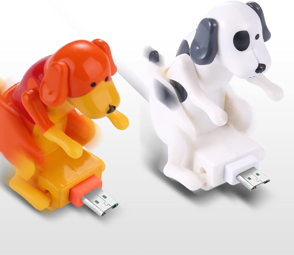 Funny Humping Dog Fast Charger Cable Charging Line Cute Fast Charging Power Cable for USB Type-C Mobile Phones Charger (Black 1)