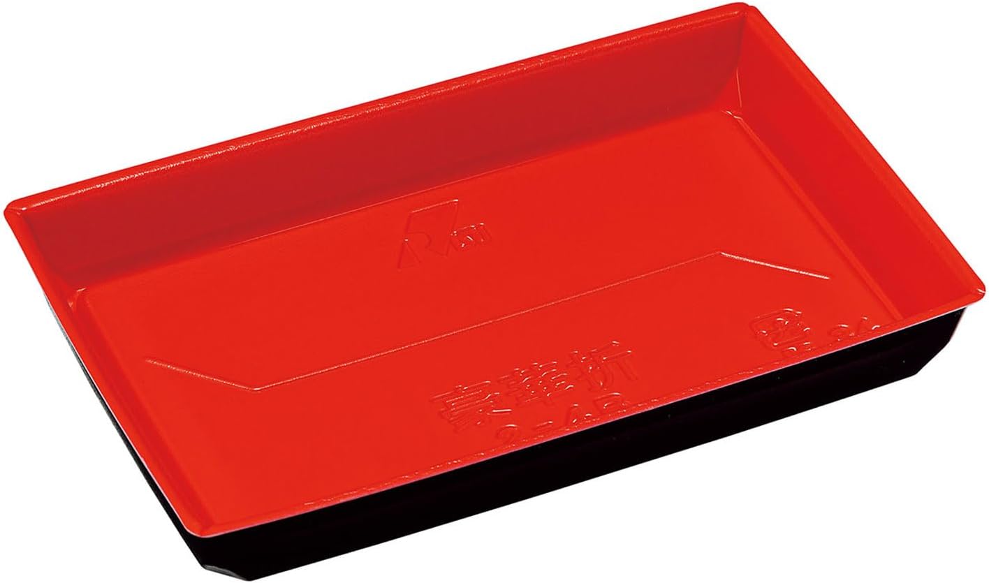 RSAU272 Disposable Containers, Luxurious Folding, 2-4B, Black Red Vermilion, Sushi, 8 Pieces, 50 Pieces, Made in Japan, Outer Mating Lid, Stackable, Simple, Takeout, Delivery, Food Pack, Sashimi,