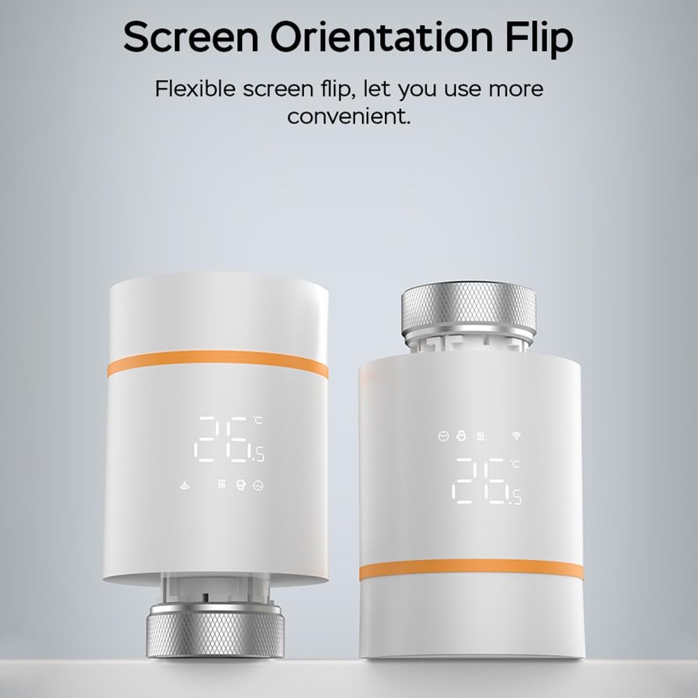 Válvula termostática para radiador inteligente WiFi para Tuya para Smart Life, cabezal TRV M30 x 1,5 mm con control de voz, anticongelante y bloqueo infantil, funciona con pilas