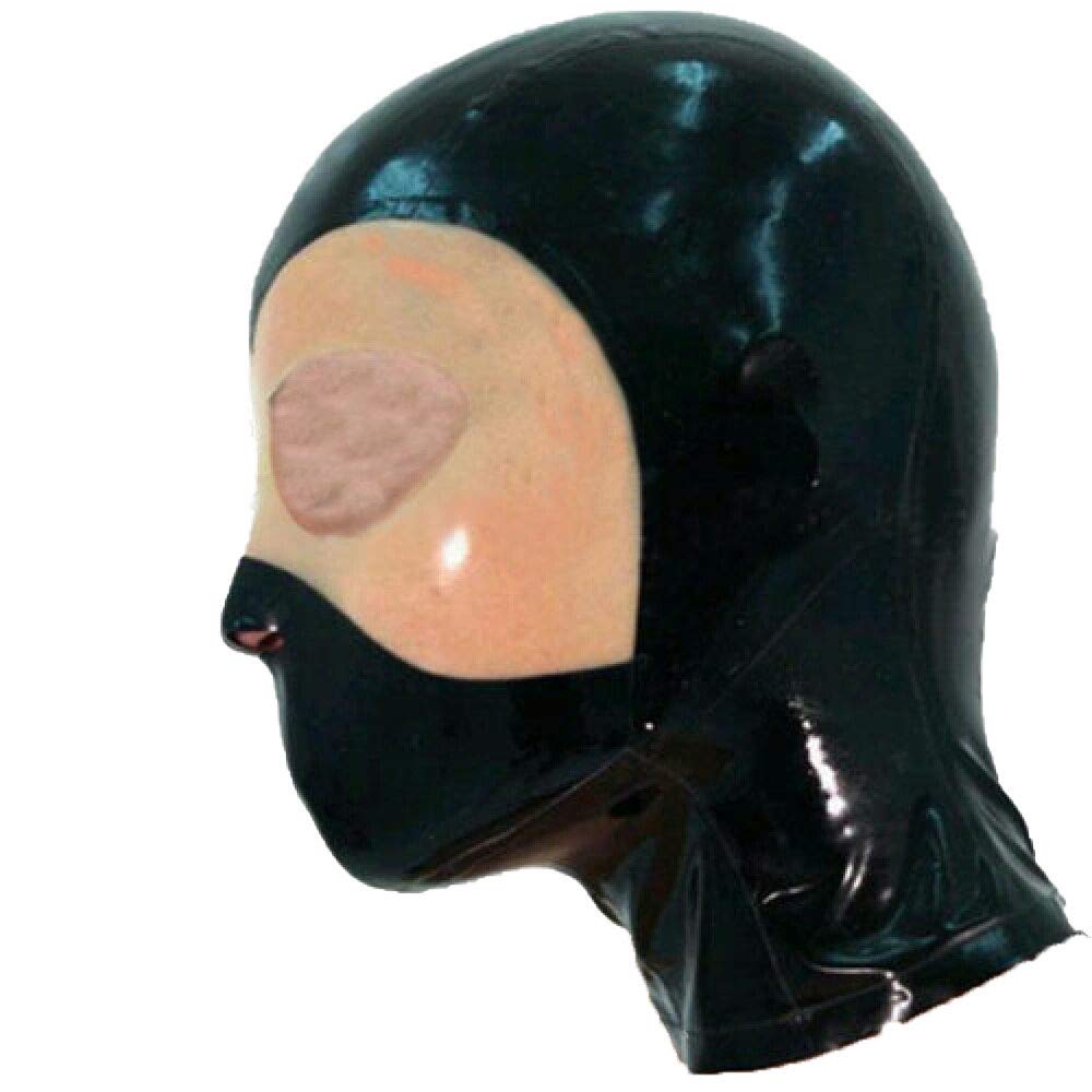 Latex Hood Handmade Mysterious Rubber Mask for Catsuit Club Wear Costume