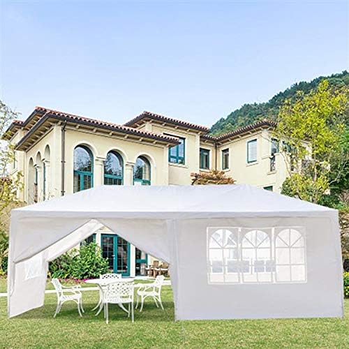 White 10x20 ft Outdoor Waterproof Canopy Tent for Party Wedding Heavy Duty Patio Garden Gazebo Pavilion with Windows and Removable Sidewalls 6-Side Wall