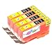 Produktbild *TITOPATEN* - 4X Canon Pixma MG 5350 kompatible XL Druckerpatrone - Gelb - Patrone MIT CHIP !!!Hohe Laufleistung!!!