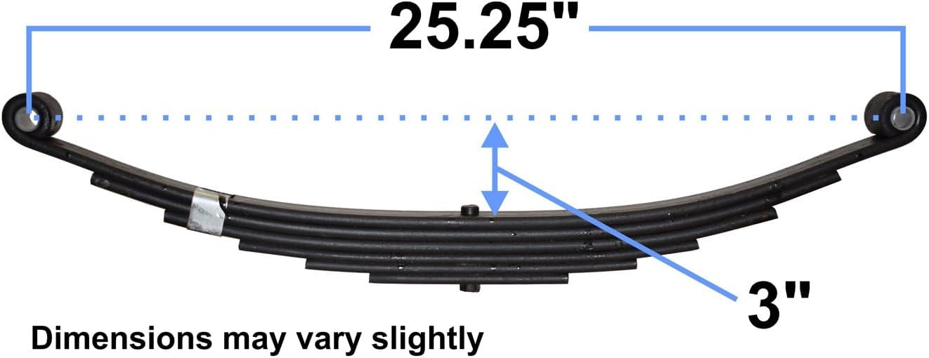 TRP Double Eye Spring (6 Leaf) - 3,500 Lb Capacity - 25-1/4 Inch X 1-3/4 Inch - Single