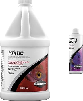 Seachem Prime and StressGuard Aquarium Water Conditioners 2 L + 500 ml