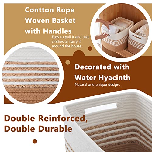 Sixdove Baskets 2 Pack, Large Storage Baskets For Organizing, Luandry Basket For Closet,Cotton Rope Blanket Basket For Storage, Toy Storage Basket For Living Room, Laundry Room, Bedroom-Brown #TOP3