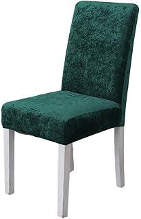 Sileduove Fundas elásticas para sillas de terciopelo, protegen tus sillas de manchas y desgaste, para comedores (verde oscuro)