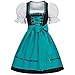 Gaudi-Leathers Dirndl Lot de 3 robes de costume traditionnel Ilona noir avec tablier 5 couleurs disponibles - Bleu - 42