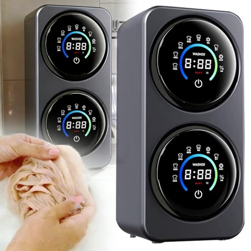 Mini lavadora, autolimpieza automática, pantalla digital, ahorro de energía, motor CC sin escobillas, tambor de 360°, diseño compacto para una limpieza eficiente
