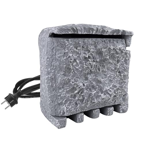 TRMLBE Distribuzione elettrica con aspetto pietra per giardino, con 4 prese, presa da esterno, steinsteckdose, IP44, impermeabile, prese multiple da esterno