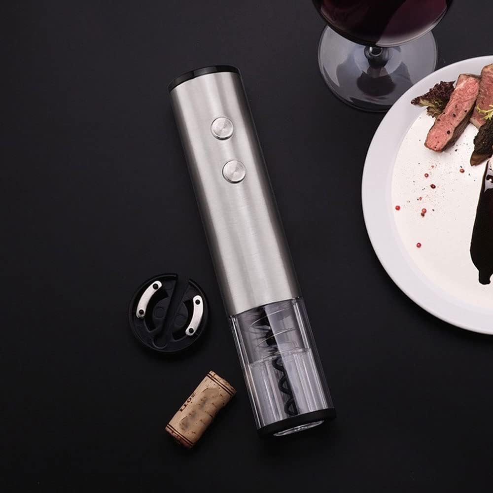 Electric Wine Bottle Openers, Reusable Wine Corkscrew Opener with Foil Cutter, Battery Operated Stainless Steel Wine Remover for Home Kitchen Party Bar Restaurant