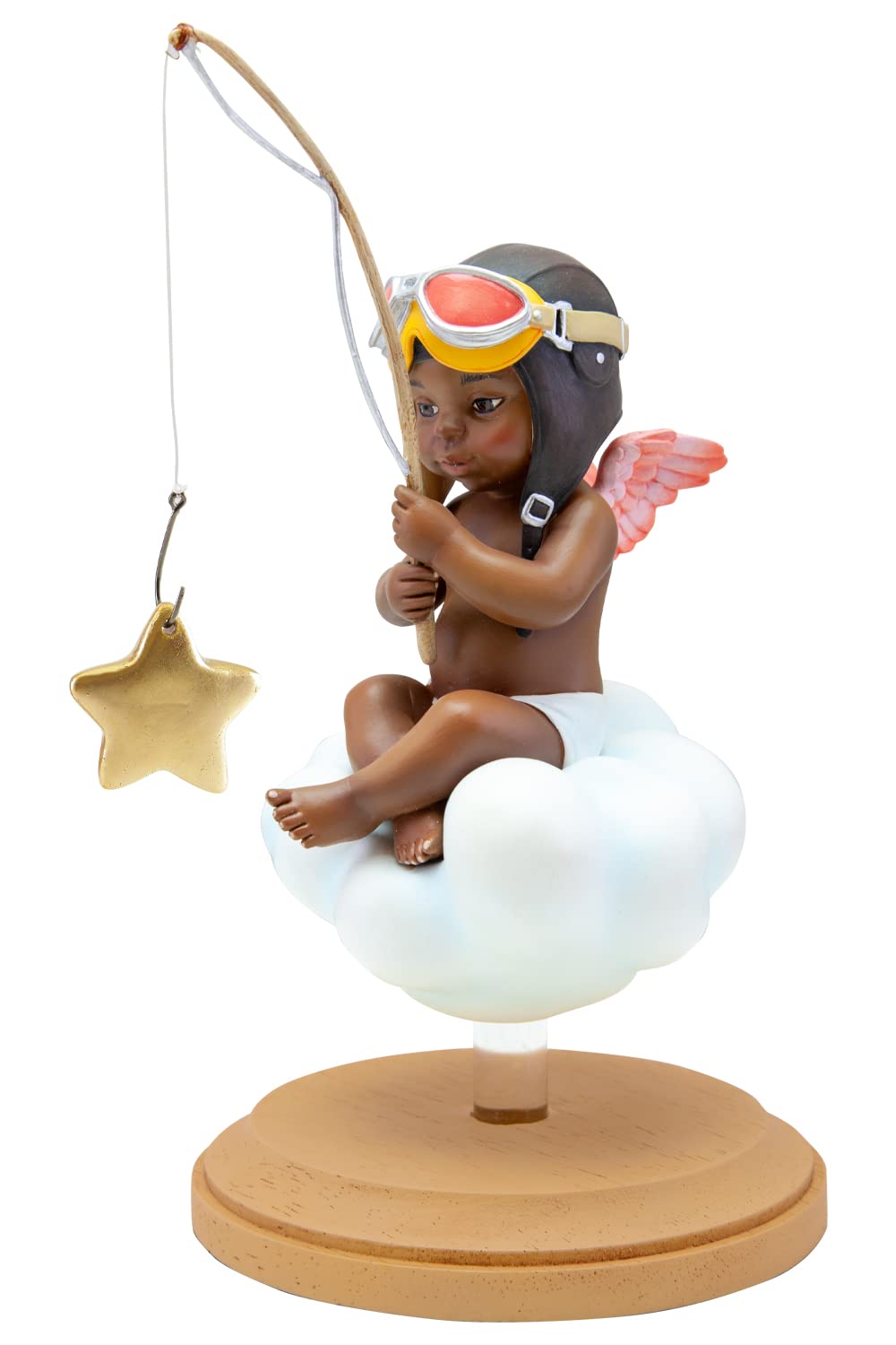 African American Expressions - Catching a Blessing Girl Figurine by Thomas Blackshear (4.25" x 7.5") FLPF-04