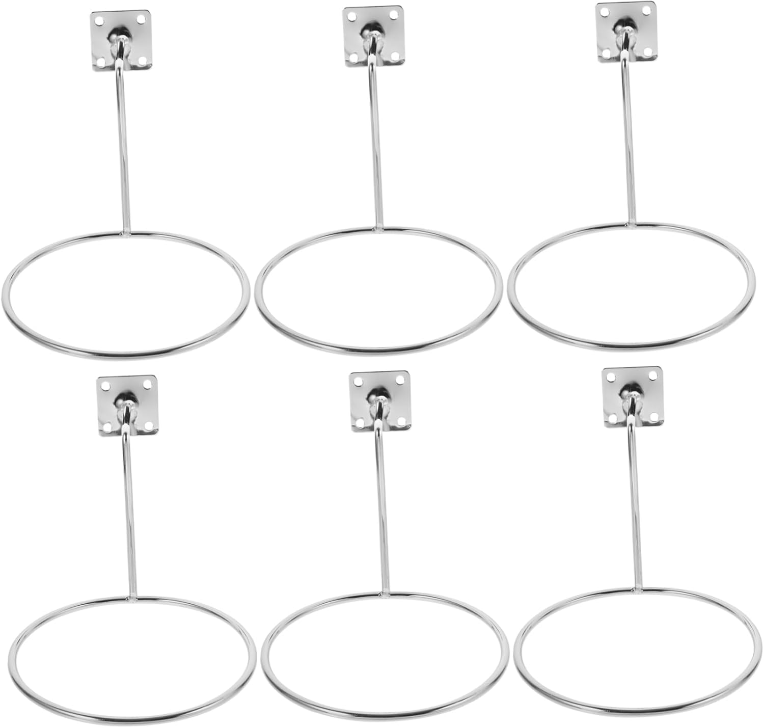 6pcs Wall-Mounted Basketball and Football Display Racks Holders for Easy Installation and Stylish Showcasing of Sports Equipment