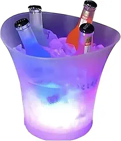 Balde De Gelo Com Caixa De Som Led Rgb Bluetooth Led Speaker Cor Transparente