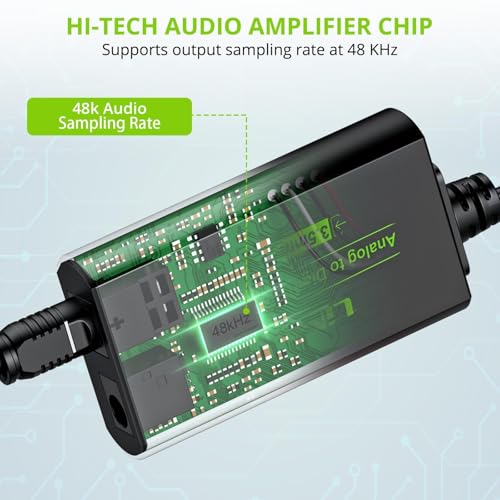 image for LiNKFOR 3.5mm to SPDIF Converter Analog to Digital Audio Adapter for E