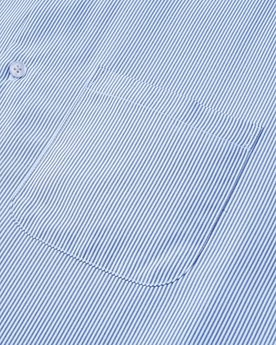 Alimens & Gentle Men's Stripe Dress Shirts Transitional Weather Long Sleeve Casual Button Down Business Shirt Poplin Top3