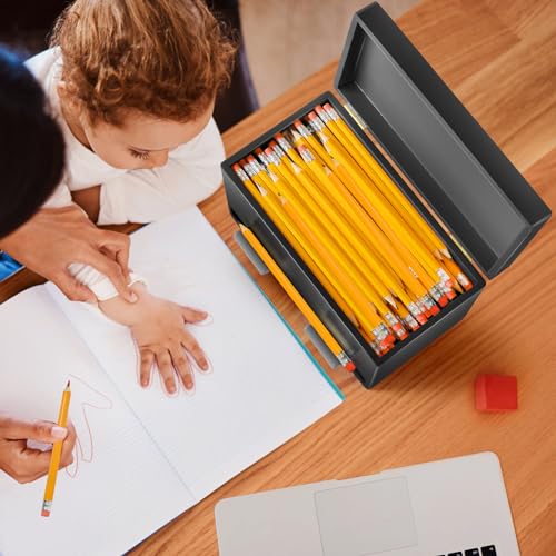 Pencil Dispenser for Classroom, Wooden Pencil Holder, Classroom Teacher Must Have, Pencils Straws Organization & Storage for Classroom Office Kitchen Restaurant (black) by YEGEER - Image 6