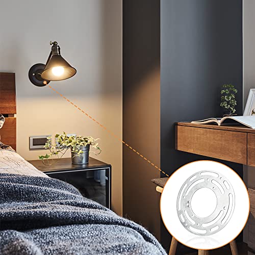 Upgraded Version - 2 Sets 4" Diameter Light Fixture Mounting Bracket, Helunsi Universal Crossbar for Lighting, Ceiling Fan Light Fixture Mounting Plate, Steel Circle Crossbar with Complete Accessories
