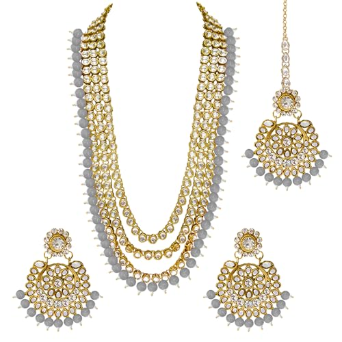 Image of Peora Ethnic Traditional Kundan Bridal Jewelry Set Gift for Women