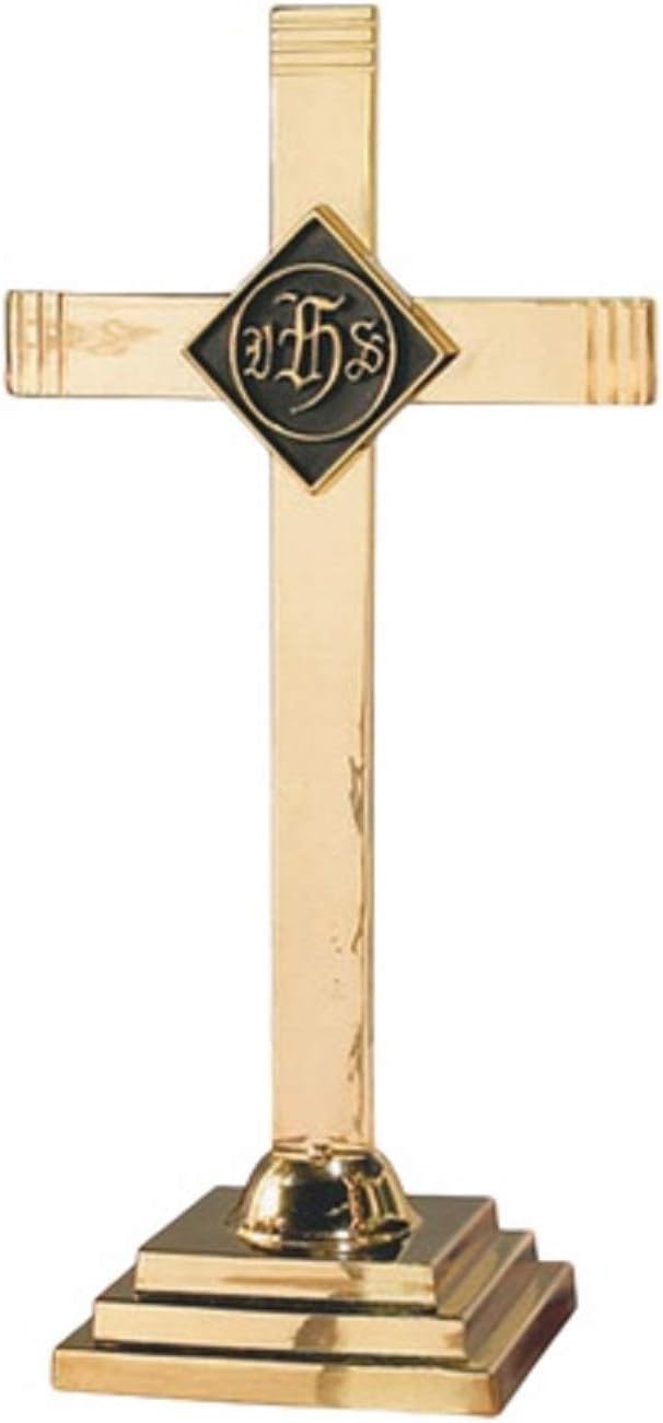 Sudbury Brass Altar Cross with IHS Emblem