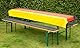 Brandsseller Auflagenset für Bierzeltgarnituren 3-teilig 2 Bankauflagen gepolstert 220x25 cm und 1 Tischdecke 240x90 cm für alle gängigen Festzeltgarnituren Bierbankauflagen Outdoor - WM Gelb