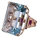 FEDULK 2019 New Aquamarine Ring for Women Wedding Emerald Colourful Rings Gifts Lover Couples(C, 8)