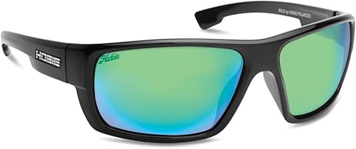 Hobie Lentes de sol polarizados flotantes, ligeros, envoltura deportiva XL, Mojo, Negro satinado