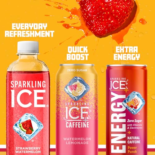 Image of Sparkling Ice, Strawberry Watermelon Sparkling Water, Zero Sugar Flavored Water, with Antioxidants and Vitamins, 17 fl oz Bottle