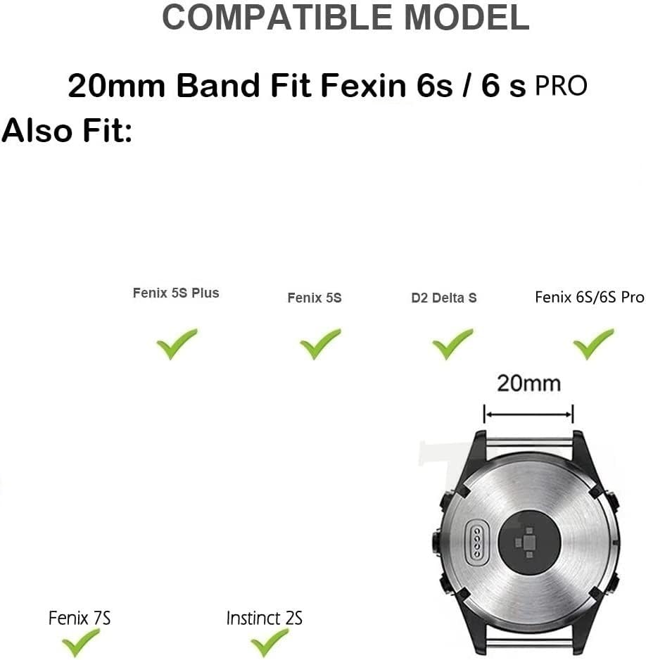 Quickfit watch band Fenix 5S 20mm avec fermoir or rose CZKE