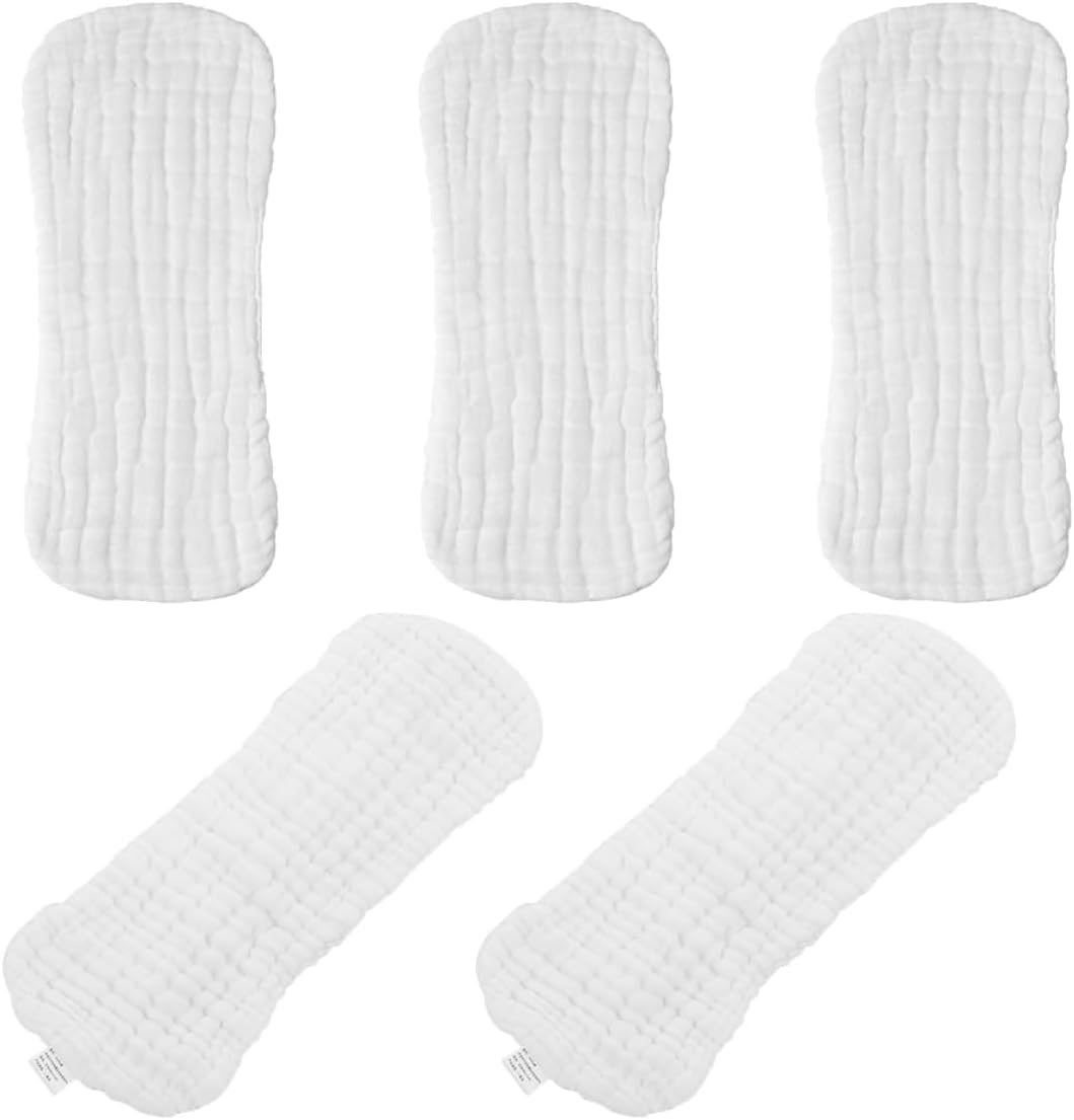5pcs Breathable Cotton Diapers for Newborns Reusable Absorbent Cloth Diapers Soft Comfortable Fit for Months for Quick Absorption and