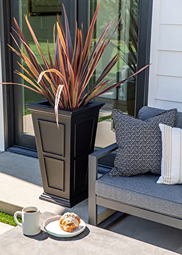 Veradek Brixton Tall Planter - 2 Pack (28 Inch, Black) #TOP2