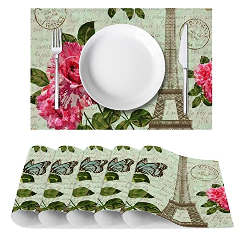 Sets de table vintage Paris antidérapants et résistants à la chaleur