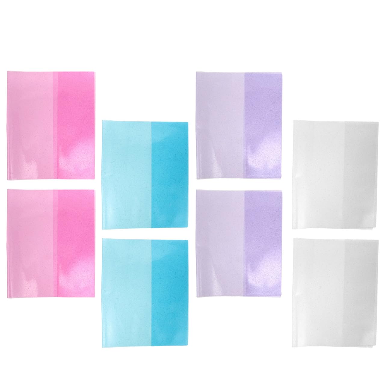 8 Pezzi Copertina per Quaderno in Pvc Trasparente Glitter, Resistente alla Polvere, per Personalizzazione e Uso Artigianale di Taccuino e Agenda