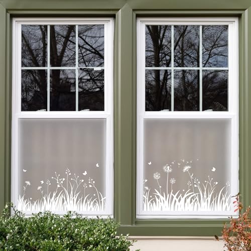 Msup MSUPBLTUW20240312 Window Film Privacy Vinyl Frosted Window Film No Glue Stained Glass Window Film Removable Grass thumb #8