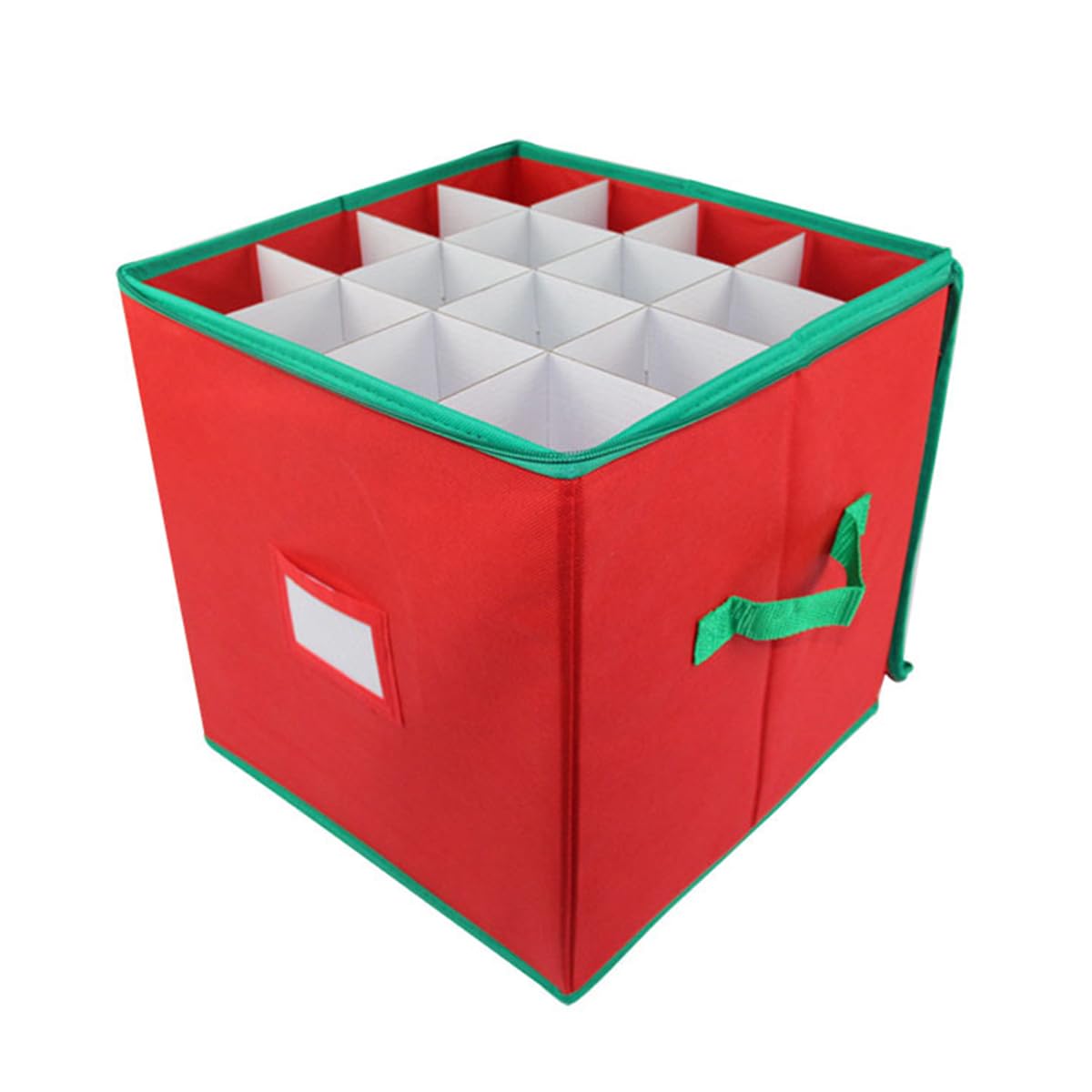 Aufbewahrungsbox für Weihnachtsdeko, Vliesstoff Weihnachtskugeln Aufbewahrung 64 Verstellbaren Trennwänden Aufbewahrungsbehälter mit Reißverschluss Deckel für Holiday Dekorationen Zubehör