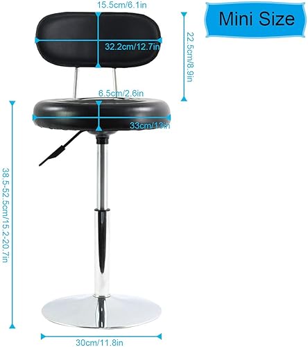 Miniatura 3 de Taburete de salón de cuero sintético SPA, silla de escritorio pequeña, taburete de manicura, taburete de tienda con respaldo, taburete de mostrador,