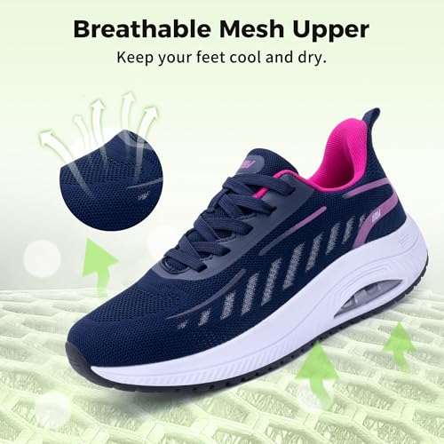 Image of RomenSi Women Arch Support Walking Shoes Plantar Fasciitis Sneakers Orthotic Tennis Shoes for Gym Workout All Day US 6-11
