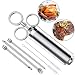 Produktbild Bratenspritze 60ML Edelstahl Marinadenspritze FDA Gewürzspritze Marinadengeschmack Lebensmittelspritze für Truthahnrindfleischsteak-BBQ, 4 Ersatz-O-Ringe, 2 Reinigungsbürsten