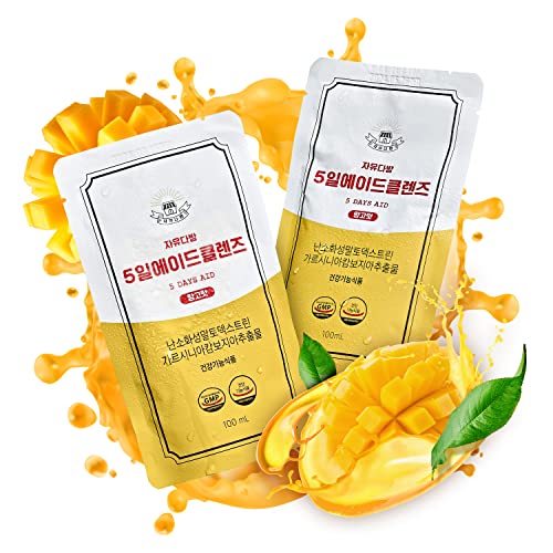 Jayu Freedomcafe 5 Day Detox Cleanse Ade Mango - 5 Pack (16.90Oz) - Supports Healthy Digestive And Regular Bowel Movements, Detox Cleanse For Weight Management And Belly Fat, Bowel Cleanse Liquid #TOP1