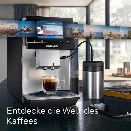 Bild 3 - Siemens Kaffeevollautomat EQ700 classic, großes farbiges TFT-Display, 36 Heiß- und Kaltgetränke, Cold Brew, 10 Favoriten, 2-Tassen-Funktion, Steuerung per App, autom. Reinigungsystem, Silber, TP715E17