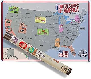 Benbridge, Scratch Off Map of the United States USA Wall Map with Icon, Made in Italy, Gift Idea for Travellers, Wall Poster, Size 41 x 60 cm