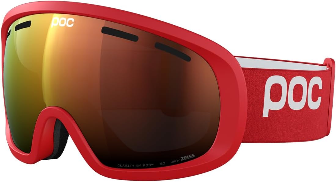 POC Fovea Mid Goggles, Prismane Red/Partly Sunny Orange, One Size