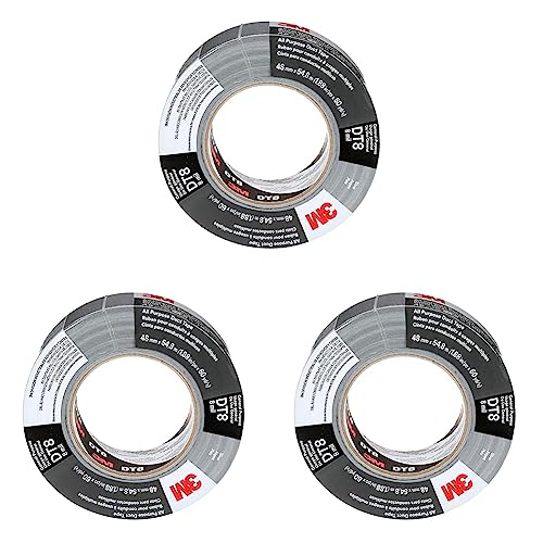 3M Allzweck-Klebeband DT8, Silber, 48 mm x 23 m, 0.2 mm, einzeln verpackt (Packung mit 3)