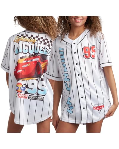 Image of Disney Womens Baseball Jersey Lightweight Graphic Baseball Shirts for Women | 100% Polyester Fabric, Lightweight & Breathable, Mesh or Button-Down Styles