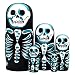Debbieicy 5Pcs Beautiful Handmade Wooden Russian Nesting Dolls Skull Matryoshka dolls Gift for Halloween and Birthday - Stacking Doll Set of 5 From 6.3" Tall