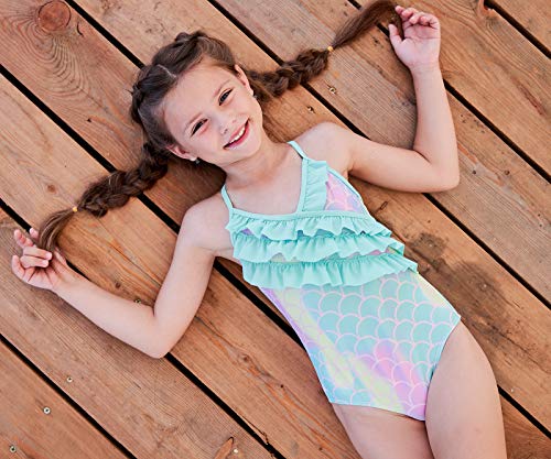 Image of Girls One Piece Swimsuits Mermaid Bathing Suits Summer Swimsuit 2-14 Years